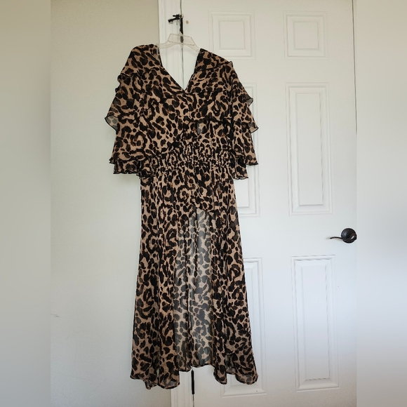 NWT Ashley Stewart Leopard Print Hi Low Duster Top Size 18/20 - Picture 5 of 8